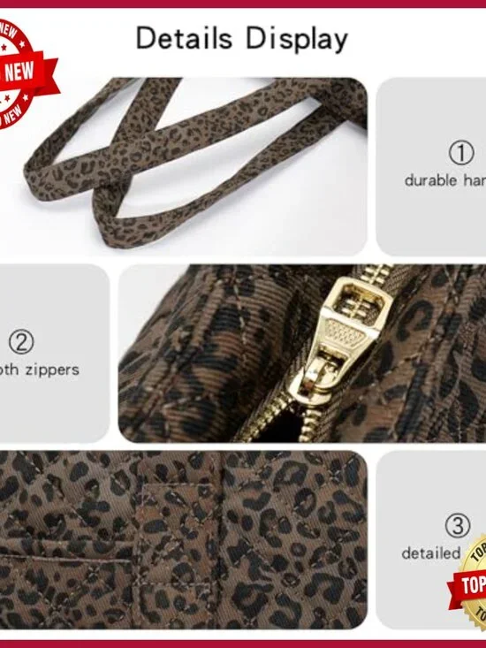 Quilted Tote Bags Set, Lightweight Nylon, Multi-Pocket Design, 16.5x12x5 - Picture 7 of 7